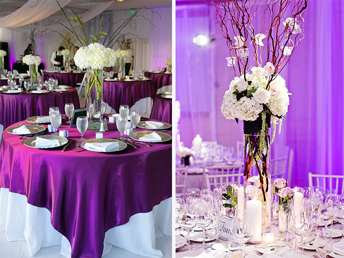 Оформление свадьбы в бело-фиолетовом тоне