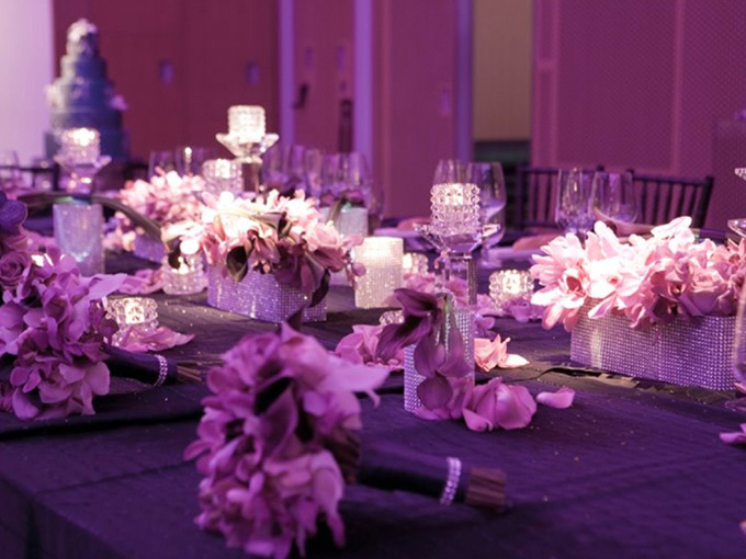 Оформление свадьбы в фиолетовом