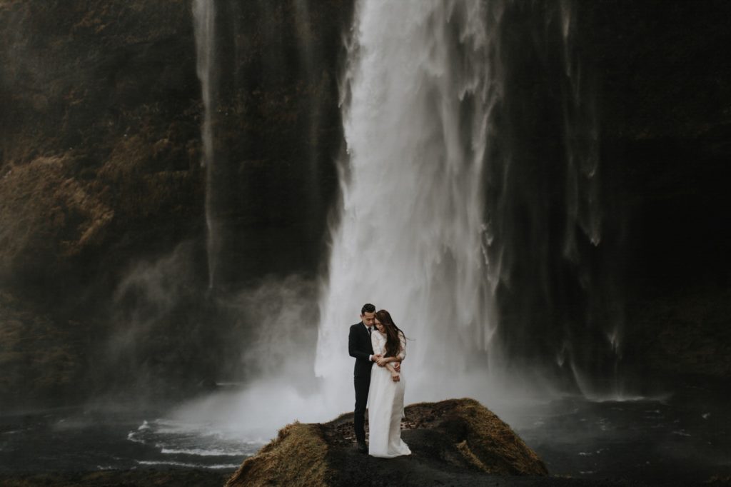 Photographed in Seljalandfoss Waterfall, Iceland © Jane Iskra of ISKRA Photography 