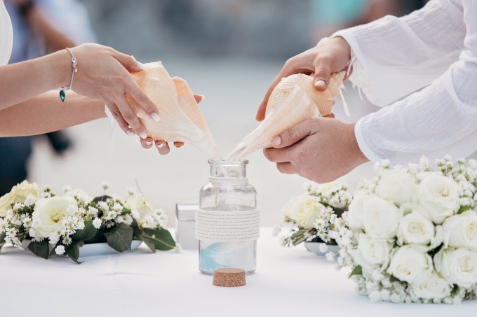 песочная церемония на свадьбе